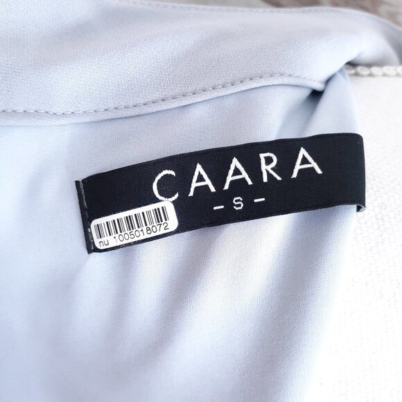 New Caara Womens Puff Sleeve Dress S Belted Gray 570A - Picture 4 of 6